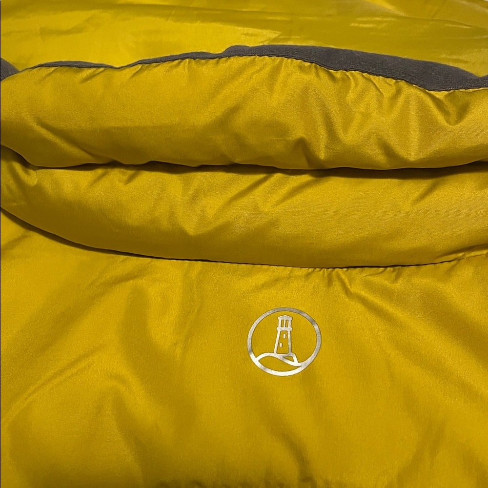 Lands' End Yellow Puffer Vest with Gray Collar - Picture 8 of 8